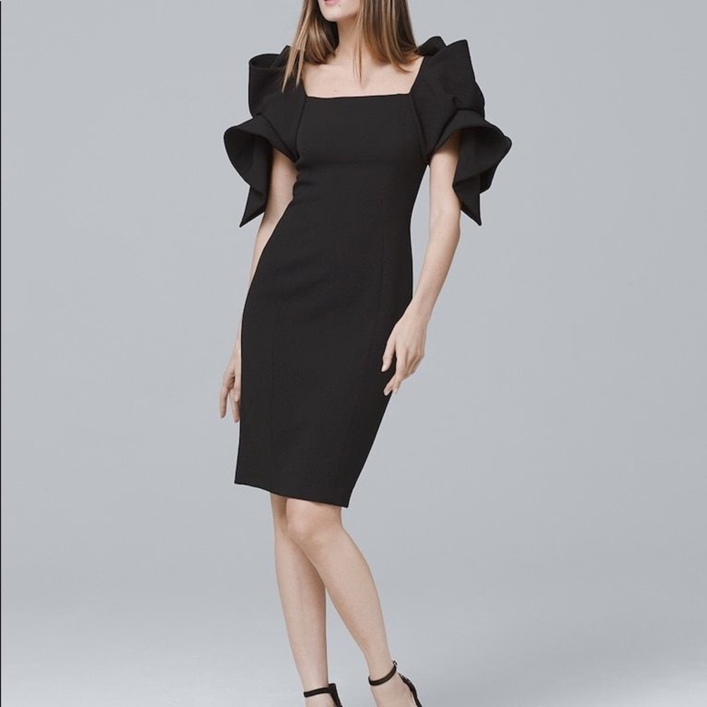 Badgley mischka Black origami midi dress party